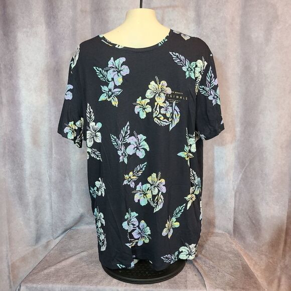 Jack & Jones Navy Hawaiian Tropical Print Crew Neck Size XL - Picture 2 of 6